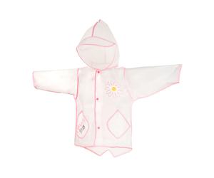 Regenjacke MAXIMO, Mädchen, Gr. 86/98, weiß, begonia, Obermaterial: 100% EVA/Kautschuk, leicht transparent, ca. Mitte Oberschenkel, ohne Ausschnitt, gerader Abschluss, Jacken Regenjacke (83687139-86)