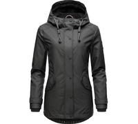 Regenjacke NAVAHOO "Lindraa" Gr. M (38), schwarz Damen Jacken Lange stylische wasserdichte Outdoorjacke mit Teddyfell (15637800-M)