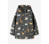 Outdoorjacke NAME IT "NMMMAX JACKET LI AOP NOOS", Jungen, Gr. 92, schwarzened pearl aop:5 safari, Web, Obermaterial: 100% Polyester, bedruckt, normal, elastischer Bund, Jacken Outdoorjacke, reflektier