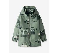 Outdoorjacke NAME IT "NMMMAX JACKET LI AOP NOOS", Jungen, Gr. 128, chinois grün, Web, Obermaterial: 100% Polyester, bedruckt, normal, elastischer Bund, Jacken Outdoorjacke, reflektierende Details, was