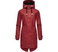 Regenjacke NAVAHOO "Rainy Flower" Gr. S (36), rot (blutrot) Damen Jacken Lange modischer Regenmantel mit Kapuze (42854244-S)
