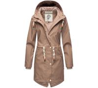 Regenjacke NAVAHOO "Tropical Stormoo" Gr. XS (34), grau (taupe) Damen Jacken Lange modischer Outdoor Regenmantel (55266518-XS)