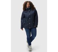 Regenjacke RAGWEAR "Marge" Gr. XXXL (46), blau (deep) Damen Jacken Lange warm gefütterter Winter Regenmantel (90566045-XXXL)