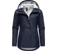 Ragwear Damen Übergangsjacke Kurzmantel Regenjacke wasserdicht (Wassersäule: 4.000 mm) mit Kapuze YM-Marge Navy24 Gr. 3XL