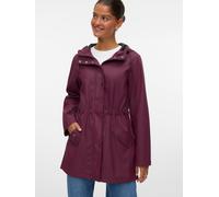 Regenjacke VERO MODA "VMMALOU COATED JACKET", Damen, Gr. M (38), rot (winetasting), Web, Obermaterial: 100% Polyester, unifarben, casual, Po-bedeckend, Langarm, Jacken (67728417-M) winetasting