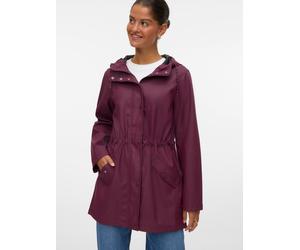 Regenjacke VERO MODA "VMMALOU COATED JACKET", Damen, Gr. M, rot (winetasting), Web, Obermaterial: 100% Polyester, unifarben, Po-bedeckend, Jacken Regenjacke, wasserabweisende Beschichtung (67728417-M)