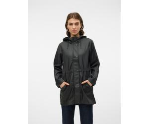 Regenjacke VERO MODA "VMMALOU COATED JACKET", Damen, Gr. M, schwarz, Web, Obermaterial: 100% Polyester, unifarben, Po-bedeckend, Jacken Regenjacke, wasserabweisende Beschichtung (52737742-M) schwarz
