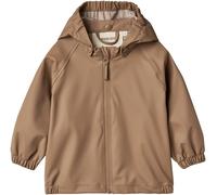 Regenjacke WHEAT "Chardy", Jungen, Gr. 80, braun (hazel), Web, Obermaterial: 100% Polyester, unifarben, regular fit Po-bedeckend, Raglanärmel elastischer Bund, Jacken Regenjacke, mit abnehmbarer Kapuz