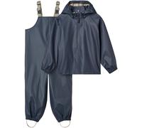 Regenjacke WHEAT "Rainwear Charlie", Jungen, Gr. 110, blau (ink), Web, Obermaterial: 100% Polyester, unifarben, normal knöchellang, Raglanärmel elastischer Bund, Jacken Regenjacke, wasserdicht, mit Re