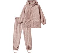 Regenjacke WHEAT "Rainwear Ola Set", Mädchen, Gr. 110, powder flower meadow, Web, Obermaterial: 100% Polyester, bedruckt, geblümt, normal ca. Mitte Oberschenkel, elastischer Bund, Jacken Regenjacke, m