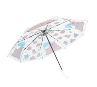 Regenkuppel für Kinder - durchsichtiger Cartoon-Regenschirm, kompakter, zusammenklappbarer Wetterschutz, verspieltes Outdoor-Zubehör, Regenausrüstungsset | Robuster, transparenter Regenschirm mit lust