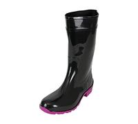 Regenliebe Damen Gummistiefel de Störtregen Regenstiefel Langschaft, Farbe:schwarz/fuchsia, Größe:39 EU