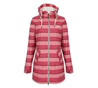 Regenliebe Damen Regenmantel Friesennerz gestreift beere wasserdichte Regenjacke winddichter Regenponcho mit Kapuze, Größe:44