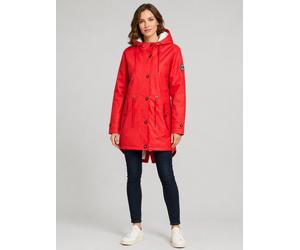 Regenmantel ANKERGLUT "Friesennerz ankergluttraum WMN", Damen, Gr. 50 (XL), rot, Web, Obermaterial: 100% Polyurethan. Futter: 100% Polyester, regular fit ca. Mitte Oberschenkel, mit Druckknopf, Mäntel