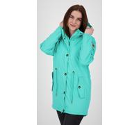 Regenmantel ANKERGLUT "Friesennerz ankergluttraum WMN", Damen, Gr. 52 (XXL), blau (türkis), Obermaterial: 100% Polyurethan; Futter: 100% Polyester, mit Druckknopf, Mäntel, auch in Großen Größen erhält