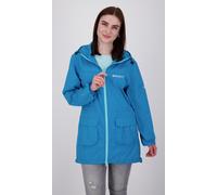 Regenmantel DEPROC ACTIVE "ROBSON LONG WOMEN", Damen, Gr. 40/42 (M), blau (petrol), 100% Polyester, mit innenliegendem Gummizug, Mäntel, auch in Großen Größen erhältlich (94367300-42) petrol