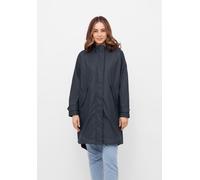 Regenmantel DERBE "Traveby_plain", Damen, Gr. 36, blau (navy), Obermaterial: 100% Polyester; Futter: 100% Polyester, Mäntel, wasserabweisend, winddicht, Kapuze (10245951-36) navy