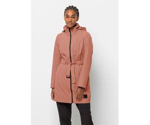 Regenmantel JACK WOLFSKIN "NORDEN PORT COAT W", Damen, Gr. S (36), braun (astro, dust), OBERSTOFF: 100% POLYAMID Futter: 100% POLYESTER, Mäntel (97116617-S) astro, dust