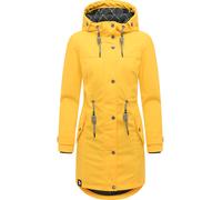 Regenjacke PEAK TIME "L60042", Damen, Gr. XXL (44), gelb (dottergelb), Obermaterial: 100% Polyurethan. Futter 1: 100% Polyester. Futter 2: 60% Baumwolle, 40% Polyester. Wattierung: 100% Polyester, tai