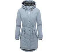 Regenjacke PEAK TIME "L60042", Damen, Gr. S (36), blau (rauchblau), Obermaterial: 100% Polyurethan. Futter 1: 100% Polyester. Futter 2: 60% Baumwolle, 40% Polyester. Wattierung: 100% Polyester, tailli