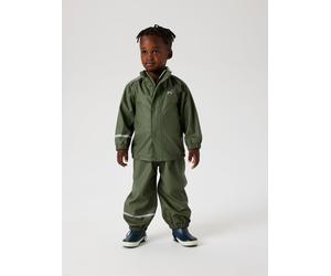 Regenmantel NAME IT "NKNDRY10 für Mädchen mit Regenjacke und Hose im Set", Jungen, Gr. 158, grün (thyme), Web, Obermaterial: 100% Polyester, unifarben, regular fit normal, elastischer Bund, Mäntel Reg