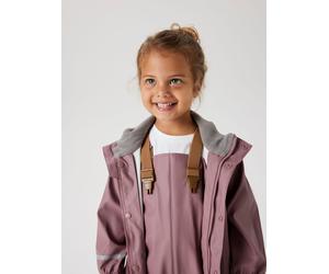 Regenmantel NAME IT "NKNDRY10 Regenjacke und Hose im Set", Jungen, Gr. 140, rosa (wistful mauve), Web, Obermaterial: 100% Polyester, unifarben, regular fit normal, elastischer Bund, Mäntel Regenanzug,