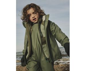 Regenmantel NAME IT "NKNDRY10 Regenjacke und Hose im Set", Jungen, Gr. 146, grün (thyme), Web, Obermaterial: 100% Polyester, unifarben, regular fit normal, elastischer Bund, Mäntel Regenanzug, Keine L