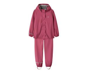 Regenmantel NAME IT "NKNDRY10 Regenjacke und Hose im Set", Jungen, Gr. 92, rosa (rose wine), Web, Obermaterial: 100% Polyester, unifarben, regular fit normal, elastischer Bund, Mäntel Regenanzug, Kein