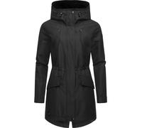 Regenmantel RAGWEAR "Begonia" Gr. M (38), schwarz Damen Mäntel Übergangsmäntel Wasserdichter Übergangsmantel mit großer Kapuze (35796216-M)