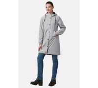 Regenmantel RAGWEAR "Husty Rainy", Damen, Gr. L (40), grau (hellgrau), Obermaterial: 100% Polyester, Beschichtung: 100% Polyurethan, Innenfutter: 100% Polyester, leicht glänzend, modisch, gerade ca. M