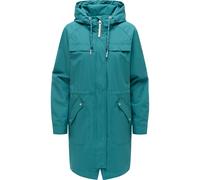 Regenmantel RAGWEAR "Ximenna", Damen, Gr. S (36), ocean grün, Obermaterial: 100% Polyester. Innenfutter: 100% Polyester, gerade ca. Mitte Oberschenkel, hoch geschlossener Ausschnitt, mit Knopf,Ärmel m