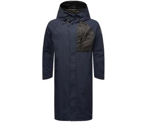 Regenmantel STONE HARBOUR "Zafaar", Herren, Gr. L (52), blau (navy), Obermaterial: 100% Nylon. Innenfutter: 100% Polyester. Ärmelfutter: 100% Polyester, lässig geschnitten knieumspielend, hoch geschlo