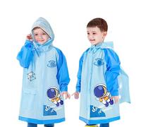 Regenponcho Kinder Jungen Wasserdicht EVA Regenmantel mit Kapuze Mädchen Regencape Fahrrad Kinder mit Schulranzenbezug Kleinkind Regenjacke Cape für Wandern Blau 2-3 Jahre