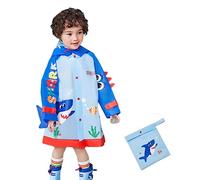 Regenponcho Kinder Jungen Wiederverwendbar Kapuze Regenmantel Wasserdicht Regencape Fahrrad Kinder Pvc Regen Jacke Außenbereich Mädchen Regenkleidung Blau 3-4 Jahre