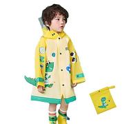 Regenponcho Kinder Jungen Wiederverwendbar Kapuze Regenmantel Wasserdicht Regencape Fahrrad Kinder Pvc Regen Jacke Außenbereich Mädchen Regenkleidung Grüner Dinosaurier 6-8 Jahre