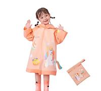 Regenponcho Kinder Jungen Wiederverwendbar Kapuze Regenmantel Wasserdicht Regencape Fahrrad Kinder Pvc Regen Jacke Außenbereich Mädchen Regenkleidung Rosa 6-8 Jahre