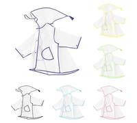 Regenponcho Kinder Wasserdicht Wiederverwendbar Regencape Regenjacke Eva Atmungsaktiv Regenschutz Regenmantel mit Kapuze und Ärmeln Mädchen Jungen Durchsichtig Regenponcho Kleinkind-Regenjacke