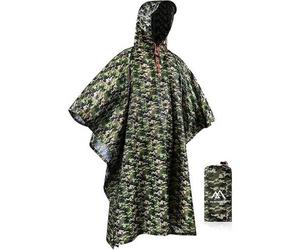 Regenponcho Wasserdicht 3in1 Regencape Herren Damen Fahrrad Tarnfarbe