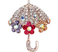 Regenschirm Anstecknadel Strass Metallbrosche Weihnachten Mottoparty | Elegante Verzierung für Revers, Hüte und Schals, Sichere Befestigung, Kreative Geschenkidee zu Geburtstag, Hochzeit