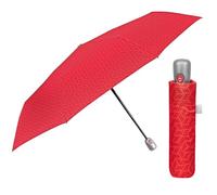 Regenschirm Damen Automatik Auf Zu mit 2 Farben - Frauen Taschenschirm Sturmfest Windischer - Reise Mini Regen Schirm Klein Taschenregenschirm - Durchmesser 98 cm - Perletti (Rot Geometrisch)