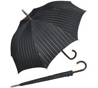 Regenschirm Doppler Kastanie Orion - schwarz mit Nadelstreifen