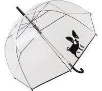 Regenschirm Glocke transparent mit Aufdruck Französischer Bulldogge, Regenschirm automatische Dome, großer Schutz mit einem Durchmesser von 85 cm, transparent Bedruckt Hund