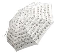 Regenschirm klein, weiss mit Noten