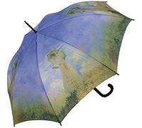 HAPPY RAIN Langregenschirm Automatik Regenschirm mit Motiv Claude Monet Frau mit Sonnenschirm, Künstlerschirm