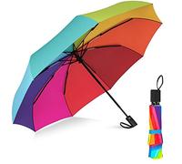 Regenschirm Regenbogen Bunt Frauen Herren Mini Schirm Ultra Leicht Regenschirm Kompakt Groß Windsicher Sturmfest Stabil 10 Farben Regenschirm Tuch Für Sonnige Oder Regnerische Tage,Sehr Robust
