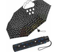 Happy Rain Taschenschirm Mini Damen – Wetlook, Farbwechsel bei Nässe, Handöffnung, Schwarz