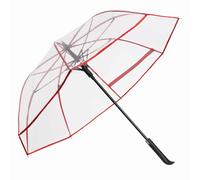 Regenschirm Transparent halbautomatik Ø103 cm Stockschirm 420 Gramm Schirm Rot