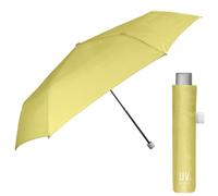 Regenschirm UV Block Schutz für Damen Mädchen - Super Kompakt Taschenschirm Silber - Minischirm Reise Schirm Windproof Leicht Bunt Stabil - Durchmesser 91 cm - Perletti Trend (Pastellgelb)
