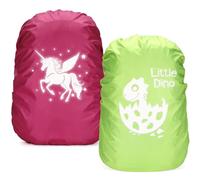Regenschutz Schulranzen,2 Stück Reflektierender Regenschutz Rucksack Step by Step Reflektor Schulranzen Regenhülle Einhorn Dino Schmetterlinge,Camping Wandern Schule Alltag ideale Wahl