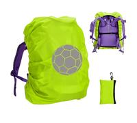 Regenschutz Schulranzen, Wasserdichte Reflektierende Rucksack Regenhülle Schutzhülle mit Schnallenriemen(18-35L), Kompatibel mit ergobag, Scout, Step by Step, McNeill, DerDieDas, Herlitz (Fußball)